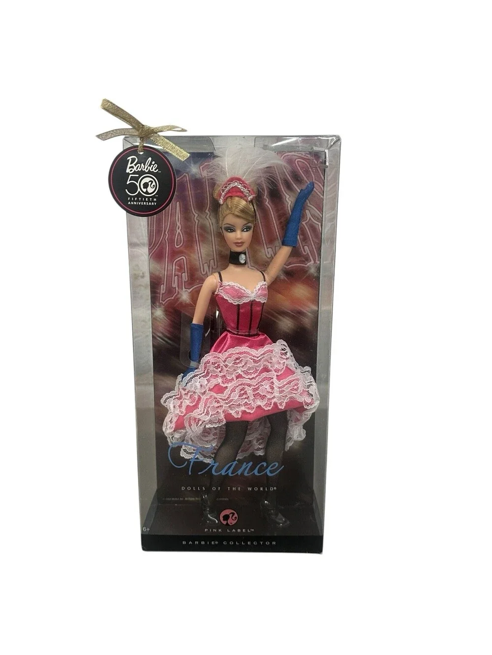 2008 50th Anniversary Pink Label Dolls of the World FRANCE Barbie Dented Box